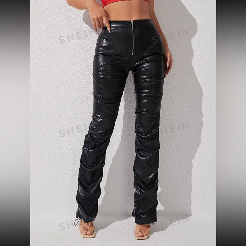Black Leather Pants - Petite Small - Worn only once